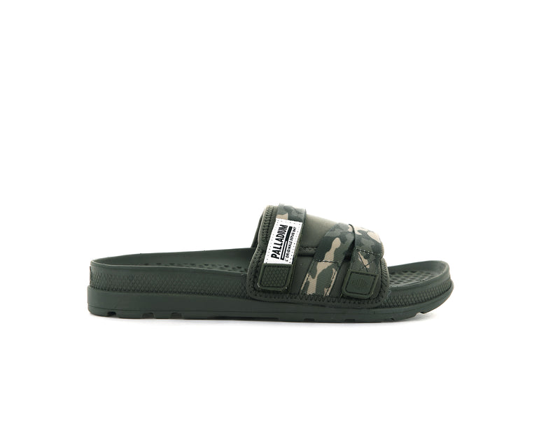 Kids\' Palladium Solea Slides Olive | UAE  QDVPC8691