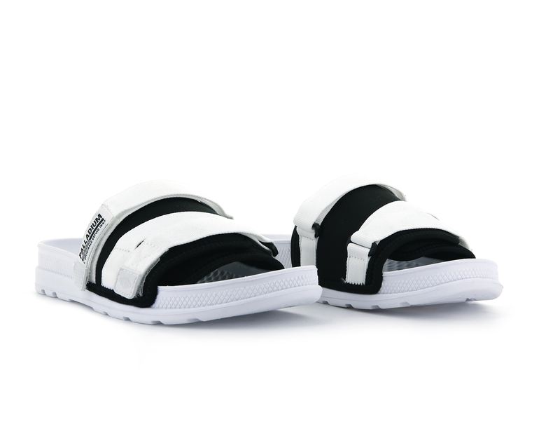 Kids' Palladium Solea Slides White/Black | UAE  HLIMB0197