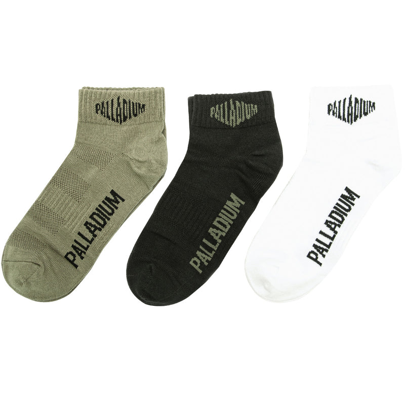 Men\'s Palladium Basic Lo Pack Socks Olive/Black/White | UAE  EFRWA3698