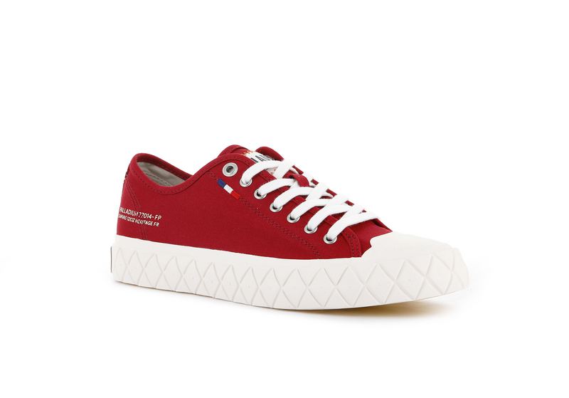 Men's Palladium Palla Ace Canvas Low Tops Red | UAE  QPICF4790