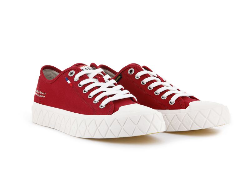 Men's Palladium Palla Ace Canvas Low Tops Red | UAE  QPICF4790