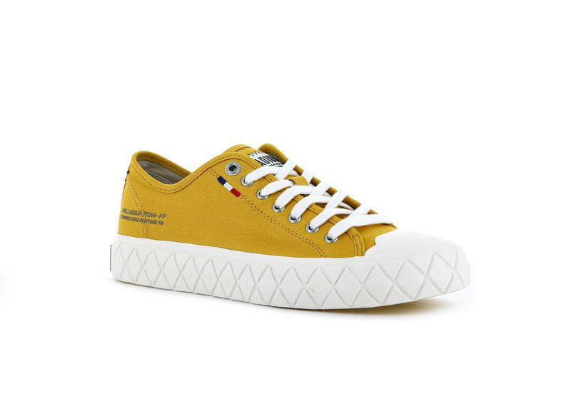 Men's Palladium Palla Ace Canvas Low Tops Mustard | UAE  SBDMZ8732