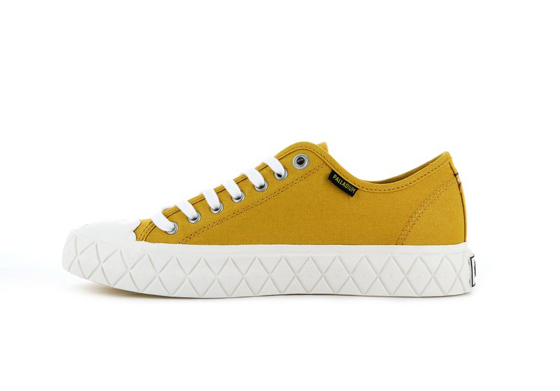 Men's Palladium Palla Ace Canvas Low Tops Mustard | UAE  SBDMZ8732