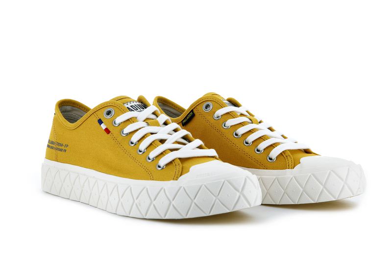 Men's Palladium Palla Ace Canvas Low Tops Mustard | UAE  SBDMZ8732