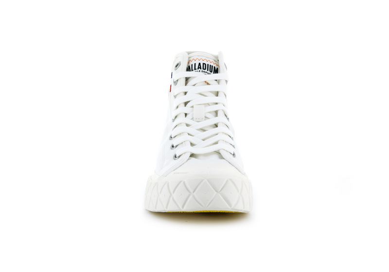 Men's Palladium Palla Ace Canvas Mid High Tops White | UAE  MBGFH9385