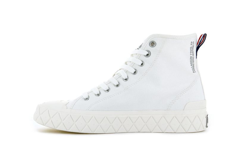 Men's Palladium Palla Ace Canvas Mid High Tops White | UAE  MBGFH9385