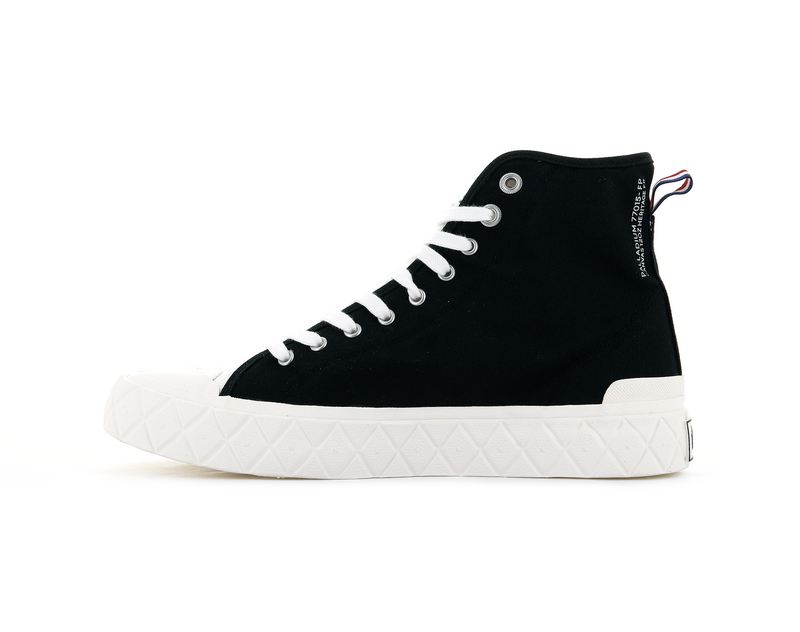 Men's Palladium Palla Ace Canvas Mid High Tops Black | UAE  VTQRP9027