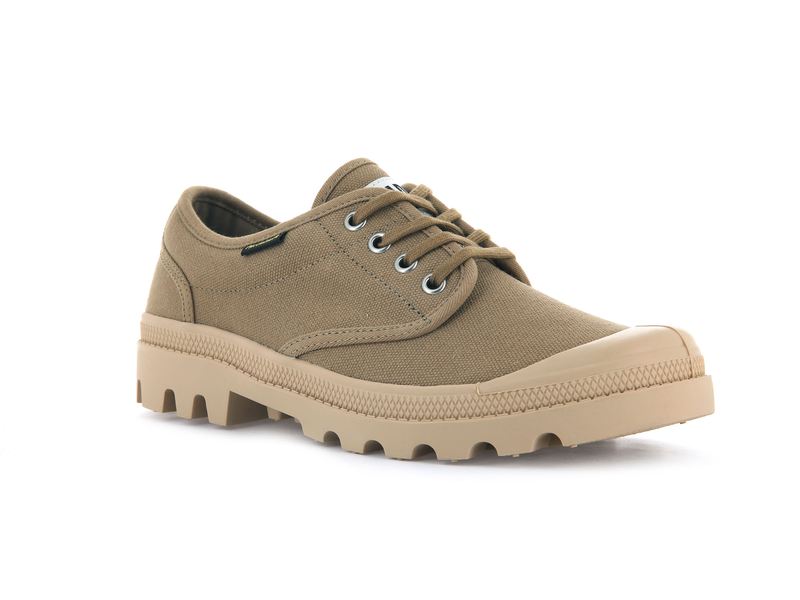 Men's Palladium Pallabrousse Oxford Low Tops Olive | UAE  EJAYU3871