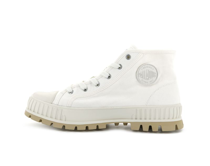 Men's Palladium Pallashock Mid Og Boots White | UAE  IMBGV4169