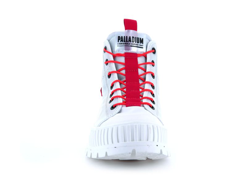 Men's Palladium Pallashock Mid Ticket To Earth High Tops White | UAE  WGHRJ2971