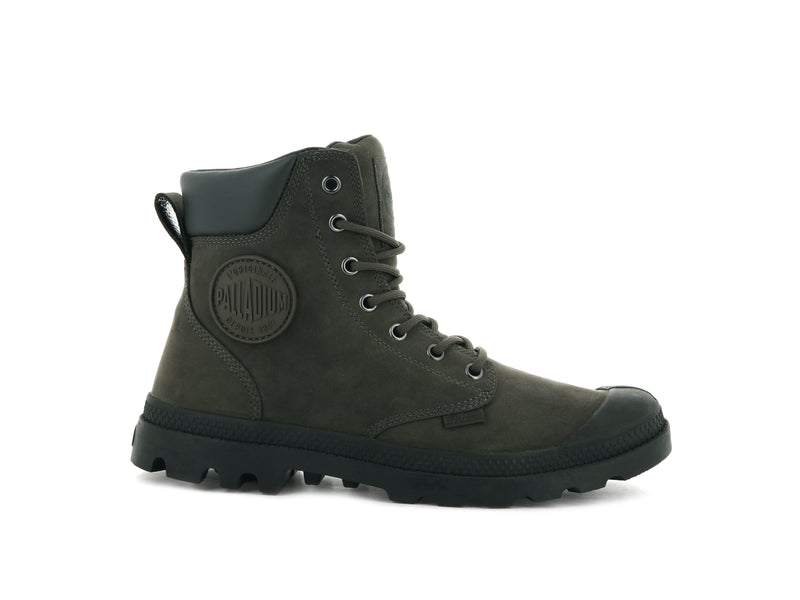 Men\'s Palladium Pampa Cuff Wp Lux Boots Olive | UAE  KATVQ0684