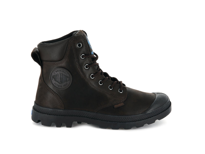 Men\'s Palladium Pampa Cuff Wp Lux High Tops Chocolate | UAE  YXVPJ9605