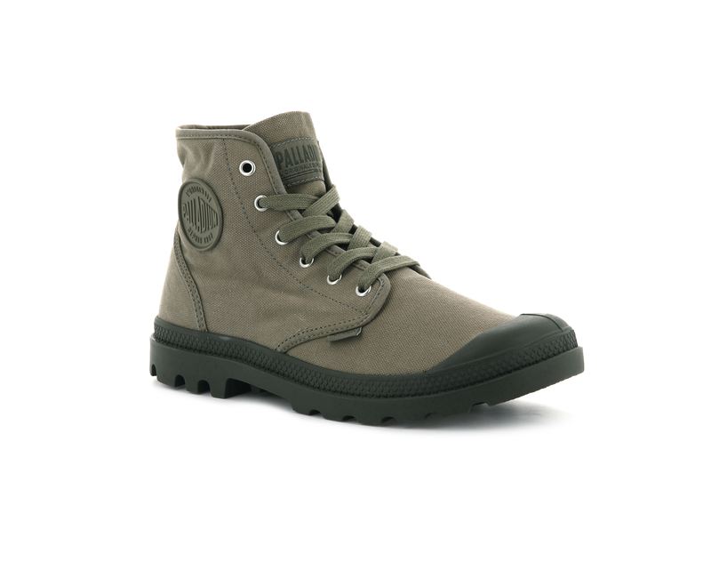 Men's Palladium Pampa Hi Boots Green | UAE  JGMYH1685