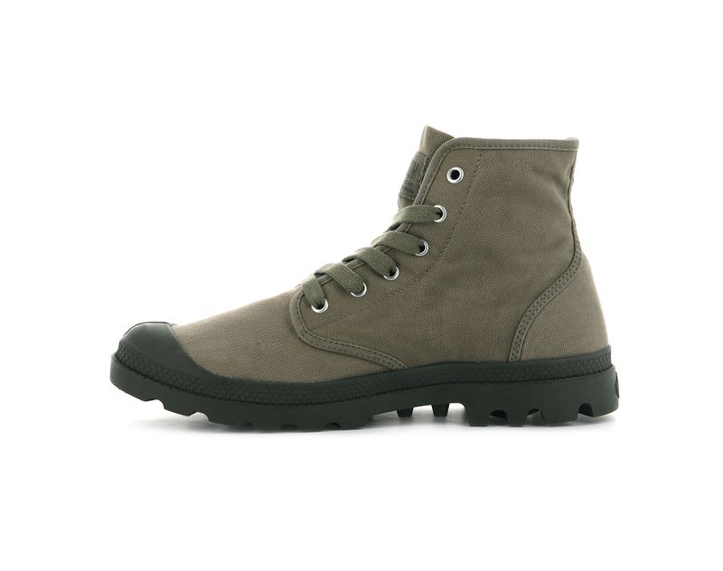 Men's Palladium Pampa Hi Boots Green | UAE  JGMYH1685