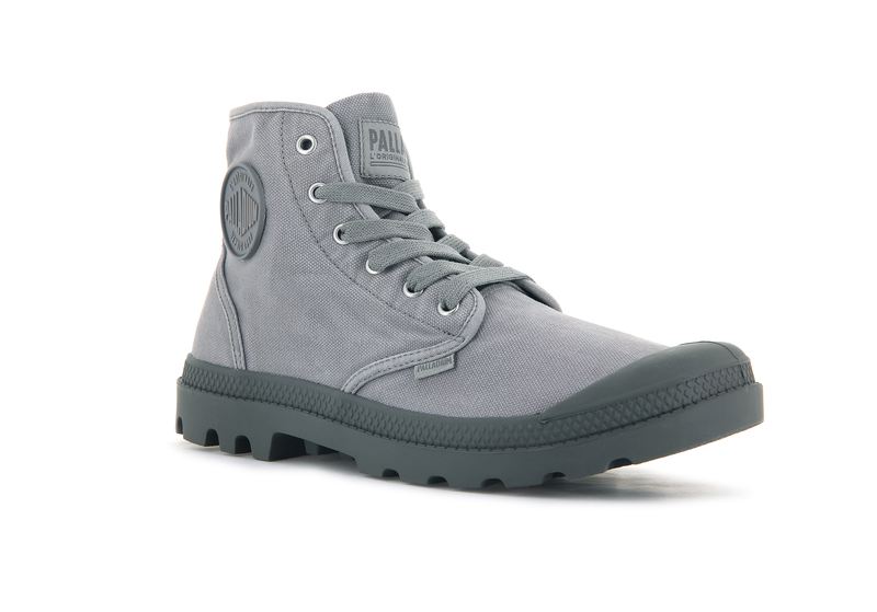 Men's Palladium Pampa Hi Boots Grey | UAE  CIVUO0147