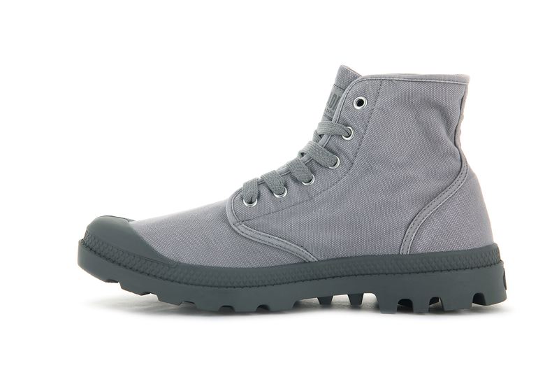 Men's Palladium Pampa Hi Boots Grey | UAE  CIVUO0147