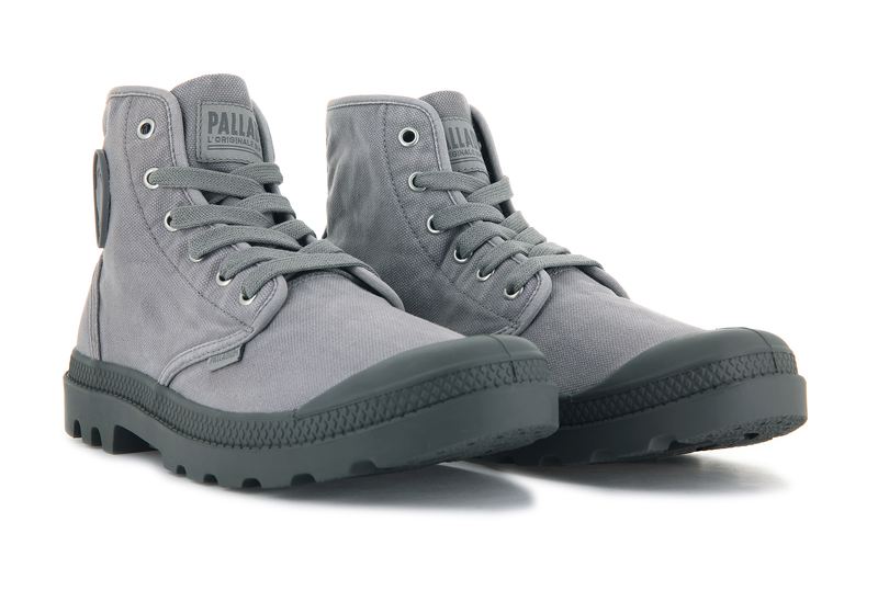 Men's Palladium Pampa Hi Boots Grey | UAE  CIVUO0147