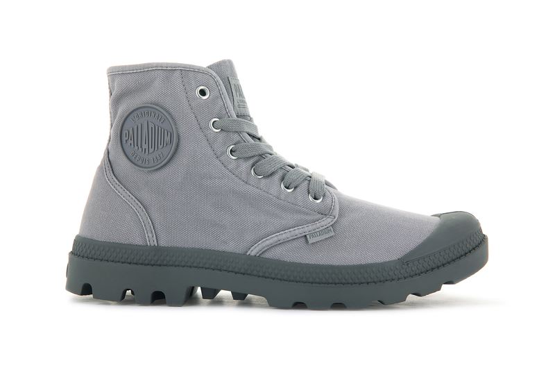 Men\'s Palladium Pampa Hi Boots Grey | UAE  CIVUO0147