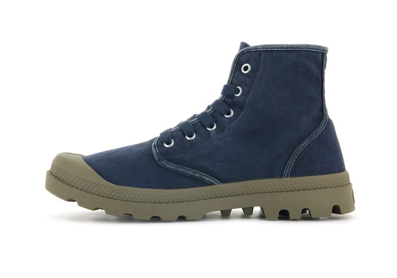 Men's Palladium Pampa Hi Boots Navy | UAE  FSRJN4592