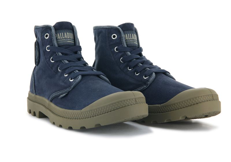 Men's Palladium Pampa Hi Boots Navy | UAE  FSRJN4592