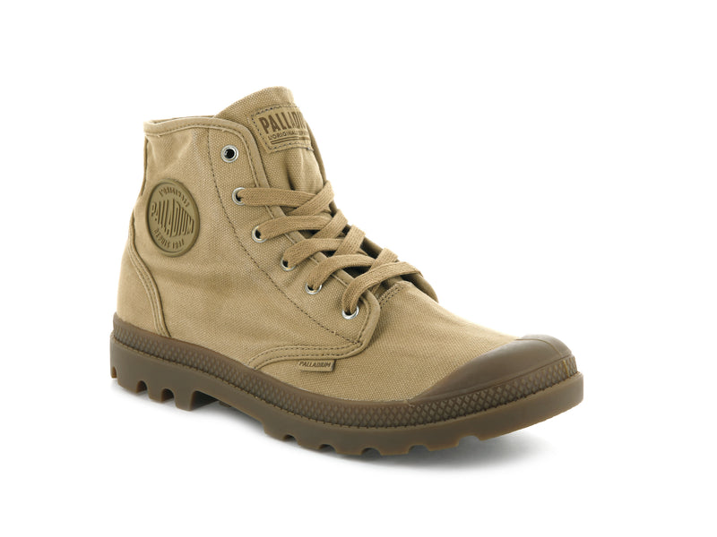 Men's Palladium Pampa Hi Boots Olive | UAE  FXBGS1940