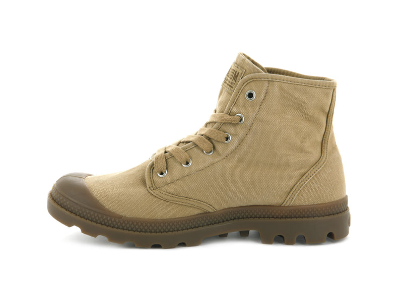 Men's Palladium Pampa Hi Boots Olive | UAE  FXBGS1940