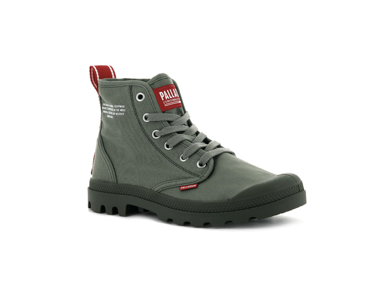 Men's Palladium Pampa Hi Dare Boots Olive | UAE  RLSCF0832