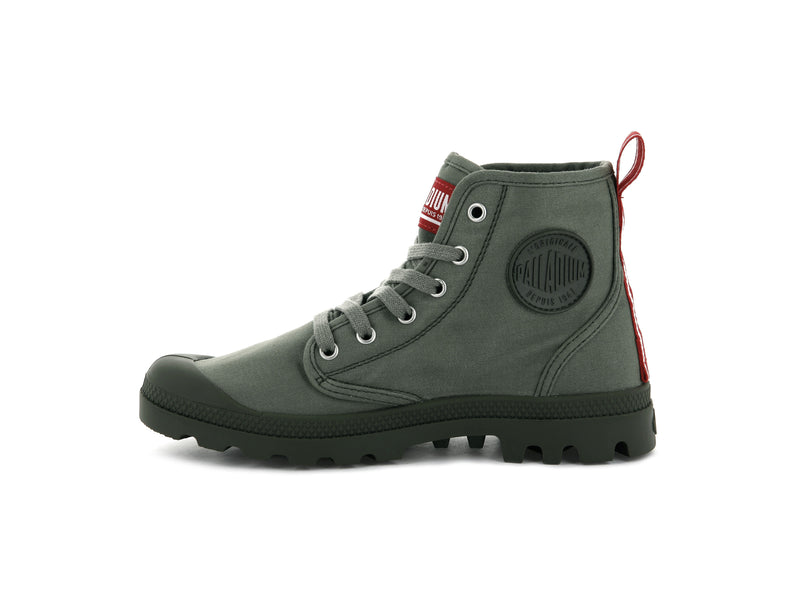 Men's Palladium Pampa Hi Dare Boots Olive | UAE  RLSCF0832