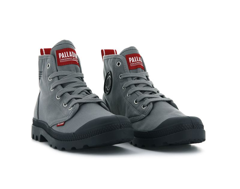 Men's Palladium Pampa Hi Dare Boots Titanium | UAE  EOTNB1532