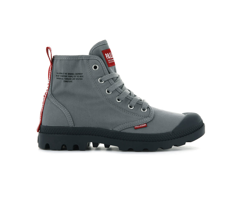 Men\'s Palladium Pampa Hi Dare Boots Titanium | UAE  EOTNB1532