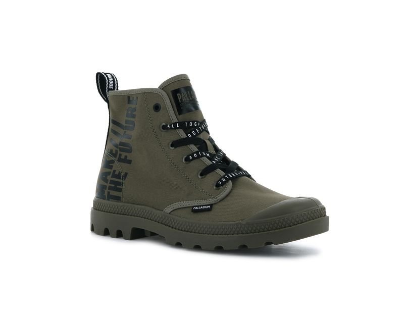 Men's Palladium Pampa Hi Future High Tops Olive | UAE  SAFHM6425