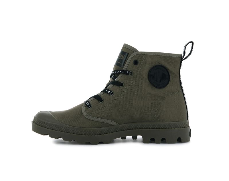 Men's Palladium Pampa Hi Future High Tops Olive | UAE  SAFHM6425