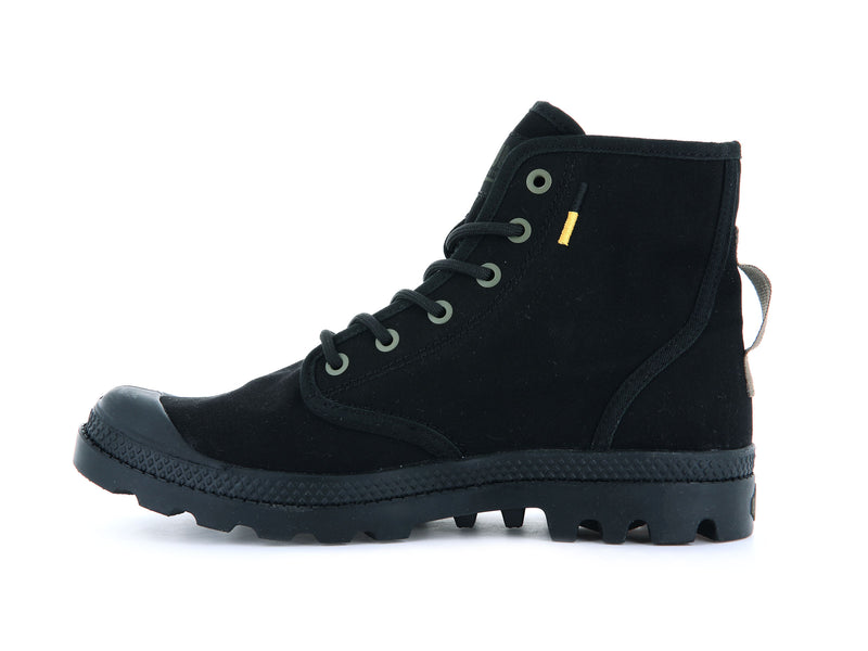 Men's Palladium Pampa Hi Htg Supply Boots Black | UAE  FCGTR7689