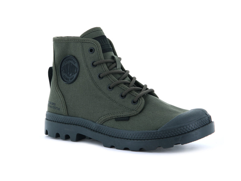 Men's Palladium Pampa Hi Htg Supply High Tops Green | UAE  UNXDV8375