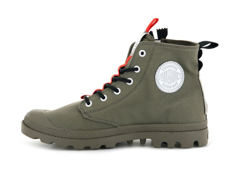 Men's Palladium Pampa Hi Ticket To Earth High Tops Olive | UAE  FJGEQ2934