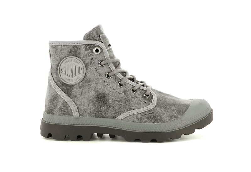 Men\'s Palladium Pampa Hi Wax Boots Grey | UAE  HXLGN6243