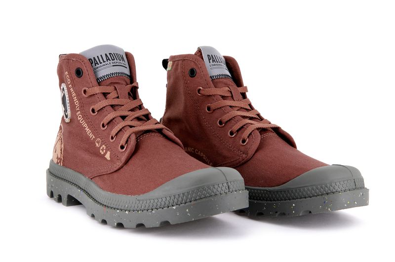 Men's Palladium Pampa Organic Metro Boots Copper Brown | UAE  EBFMS3428