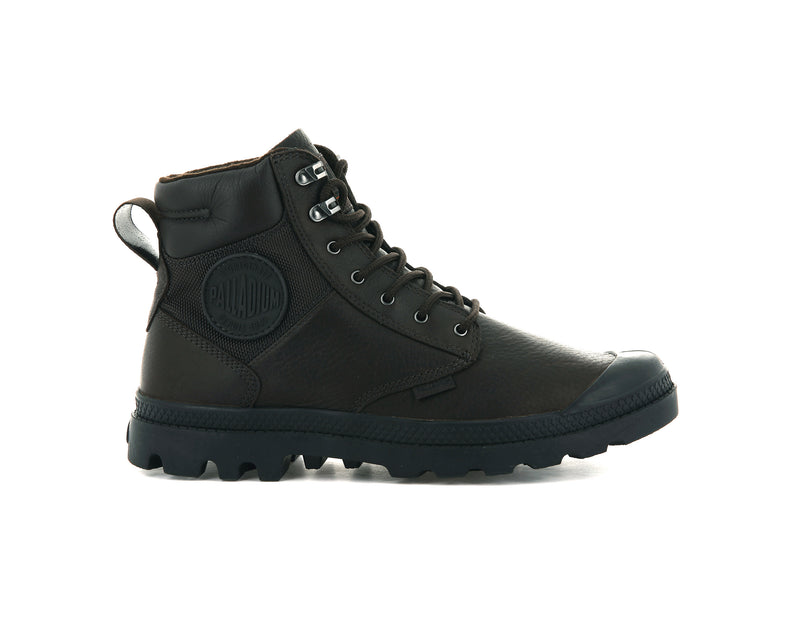 Men\'s Palladium Pampa Shield Wp+ Lth Boots Dark Brown | UAE  DRPNF4328