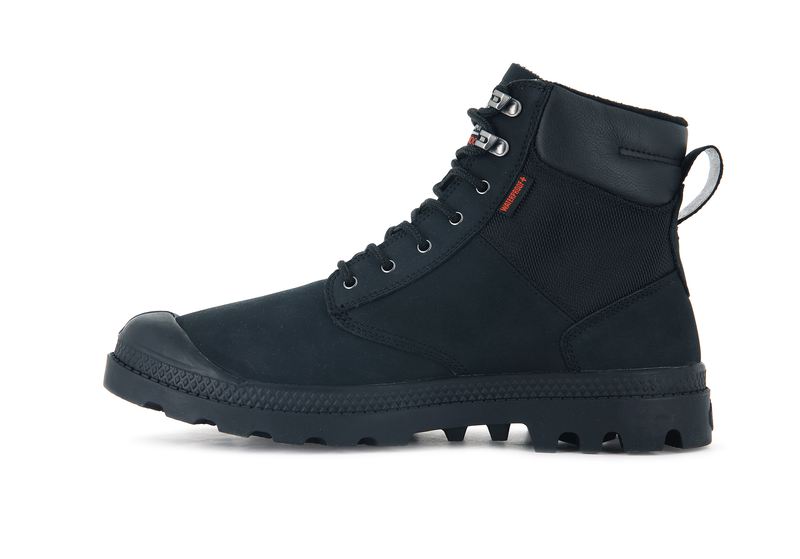 Men's Palladium Pampa Shield Wp+ Lux High Tops Black | UAE  BZUDY0571