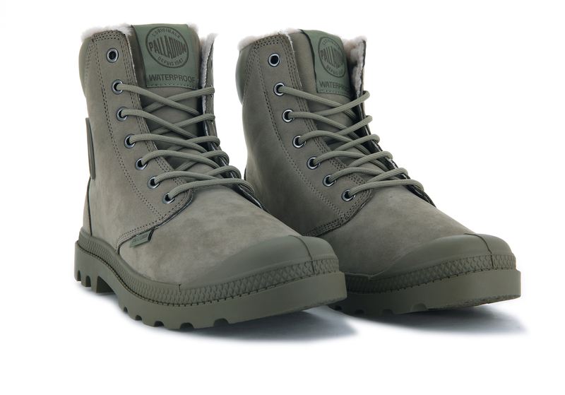 Men's Palladium Pampa Sport Cuff Wps Boots Olive | UAE  MWPEK9176