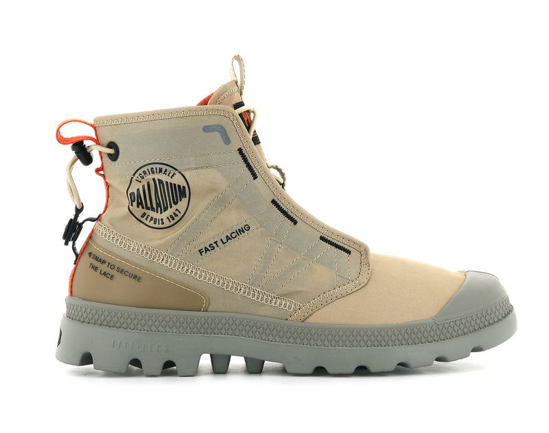 Men\'s Palladium Pampa Travel Lite Boots Beige | UAE  RKHMU0624