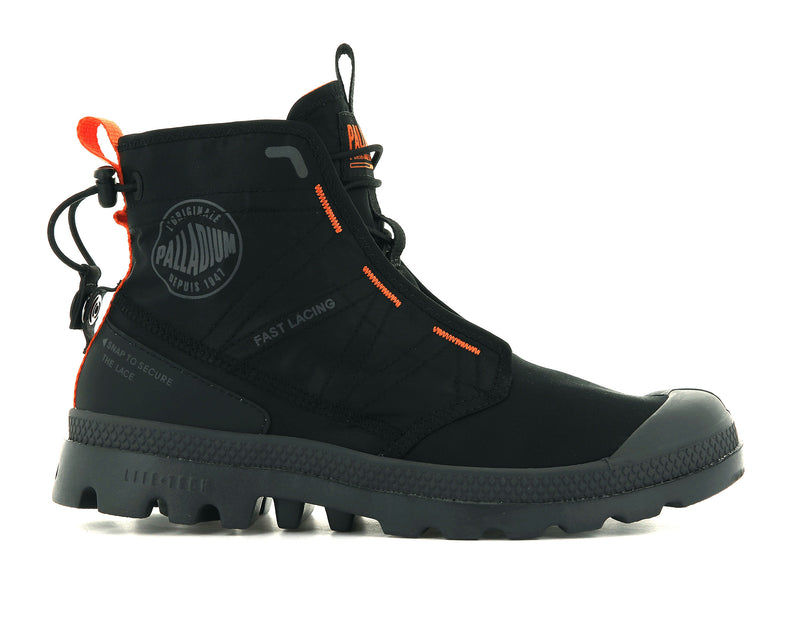 Men\'s Palladium Pampa Travel Lite Boots Black | UAE  UOTRB9540