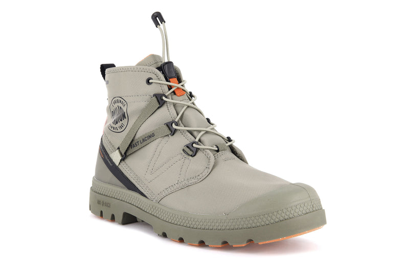 Men's Palladium Pampa Travel Lite+ Waterproof High Tops Grey | UAE  CIHVU2349