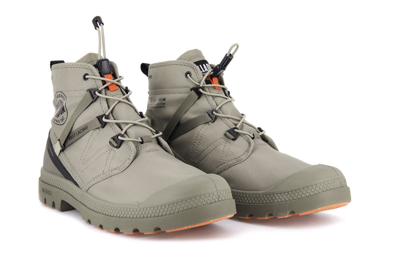 Men's Palladium Pampa Travel Lite+ Waterproof High Tops Grey | UAE  CIHVU2349