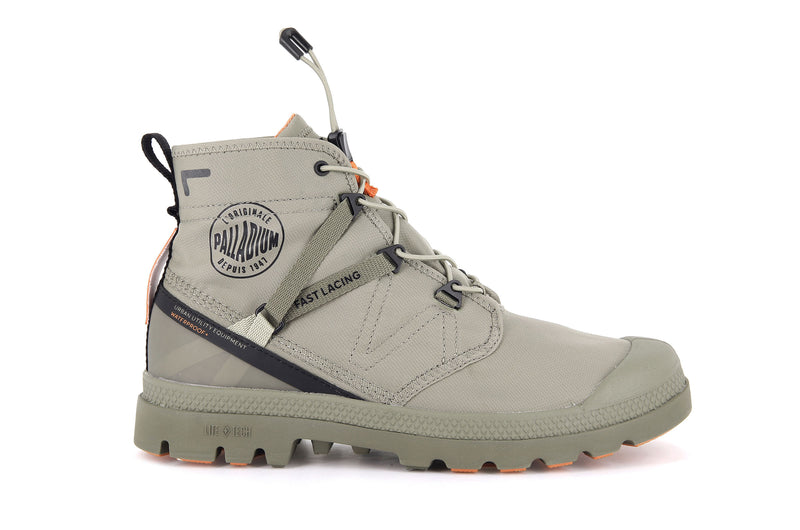 Men\'s Palladium Pampa Travel Lite+ Waterproof High Tops Grey | UAE  CIHVU2349