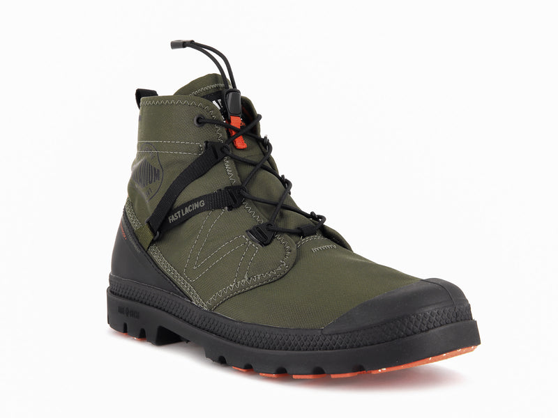 Men's Palladium Pampa Travel Lite+ Waterproof Boots Olive | UAE  EPDKX6912