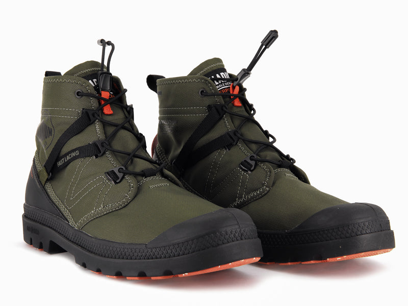 Men's Palladium Pampa Travel Lite+ Waterproof Boots Olive | UAE  EPDKX6912