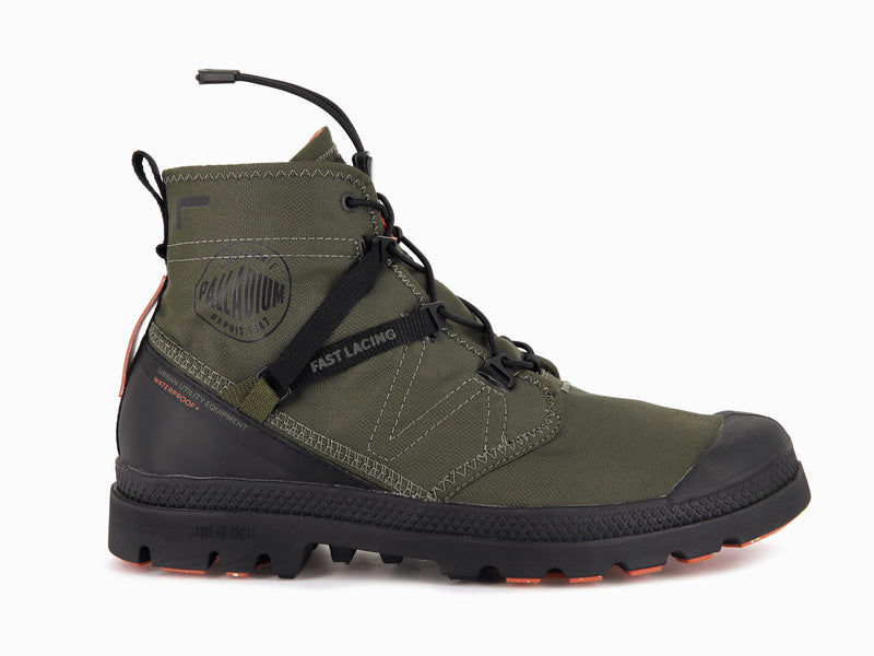 Men\'s Palladium Pampa Travel Lite+ Waterproof Boots Olive | UAE  EPDKX6912