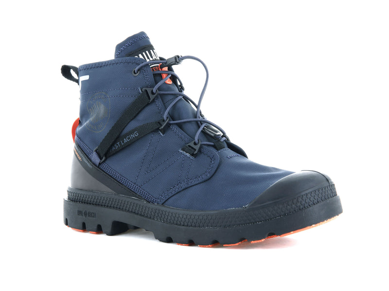 Men's Palladium Pampa Travel Lite+ Waterproof Boots Indigo | UAE  PHQOB0253