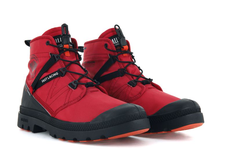 Men's Palladium Pampa Travel Lite+ Waterproof Boots Red | UAE  VLFWB3185